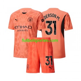 Camiseta Manchester City Ederson M 31 Portero Niño Segunda Equipación 2024/2025